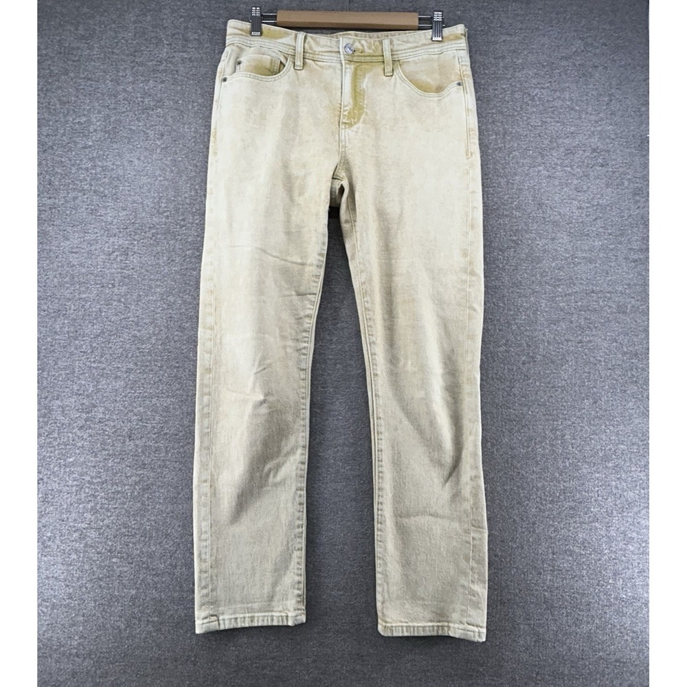 Pilcro Slim Boyfriend Jeans Women Size 28 Light Yellow Washed Denim Cotton Blend